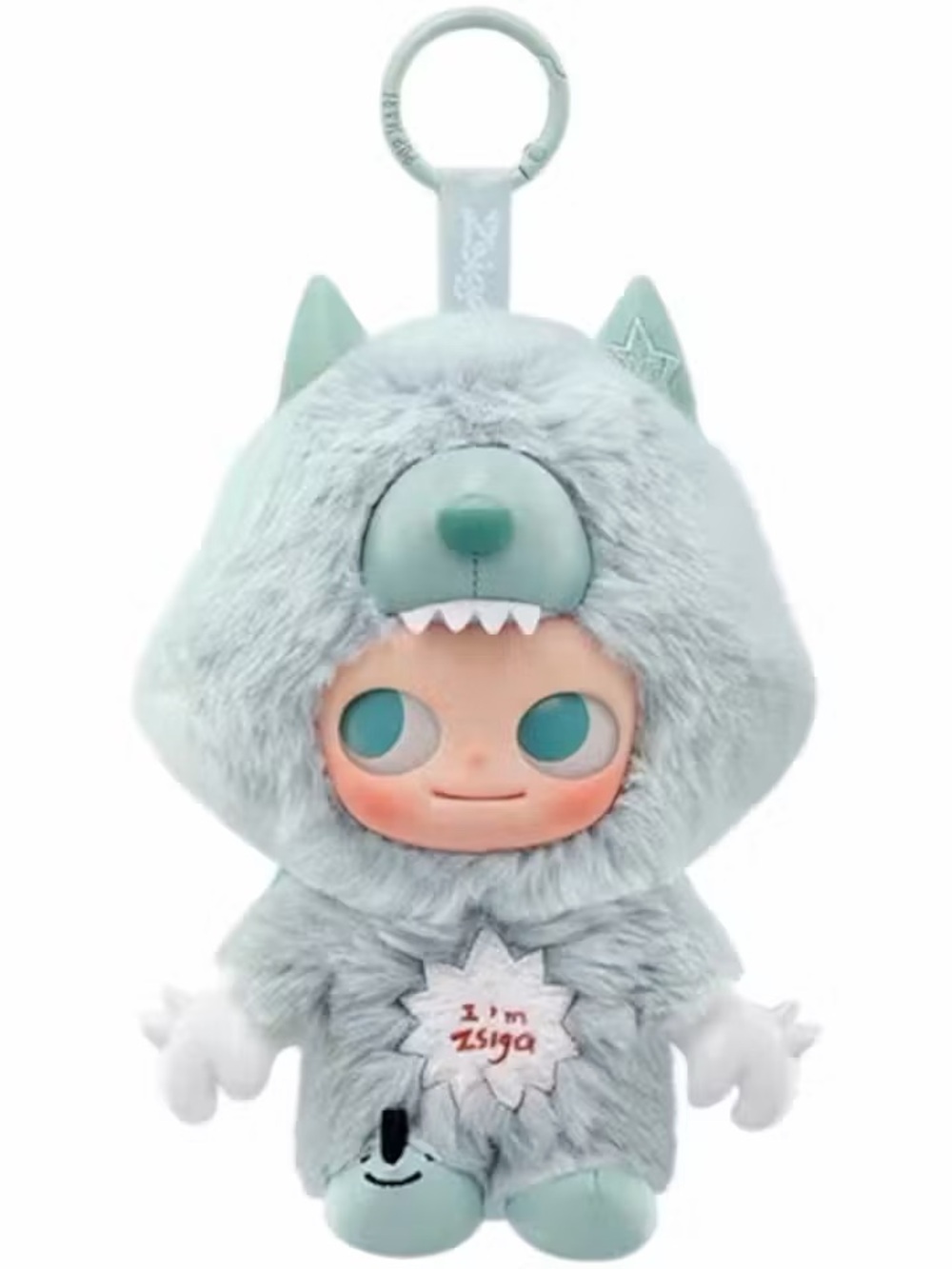 Plush Keychain Doll in Light Mint Hooded Costume